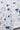 White fabric with blue printed patterns on a light gray background