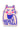 A die-cut sticker featuring a stylized pink cat with blue outlines holding a blue teacup, with the text 'HERE FOR THE TEA' in blue at the bottom, shown on a white background.