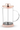 Rose gold French press loose leaf tea maker on a white background