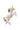 Unicorn figurine with a rainbow-colored horn and tail on a white background